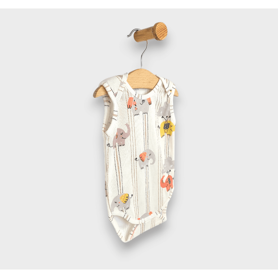 Rainy Premium Body maiou pentru bebeluși Elefănței 56 - 80 cm piersică
