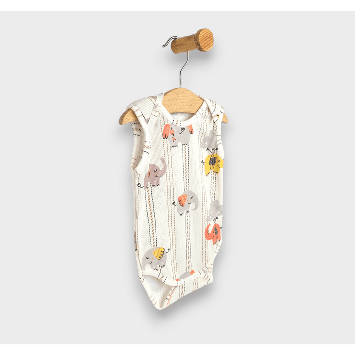 Rainy Premium Body maiou pentru bebeluși Elefănței 56 - 80 cm piersică