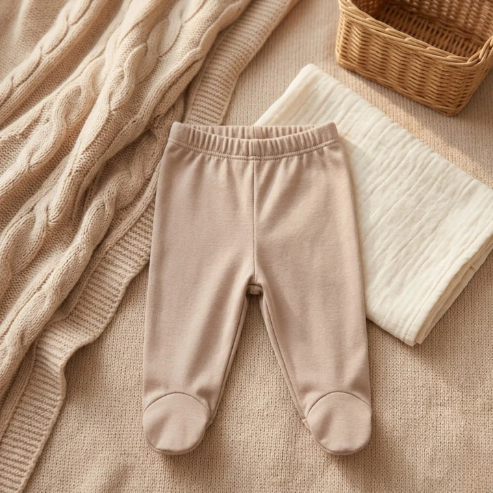 Rainy Pantaloni cu botoșei pentru bebeluși 48 - 62 cm. latte