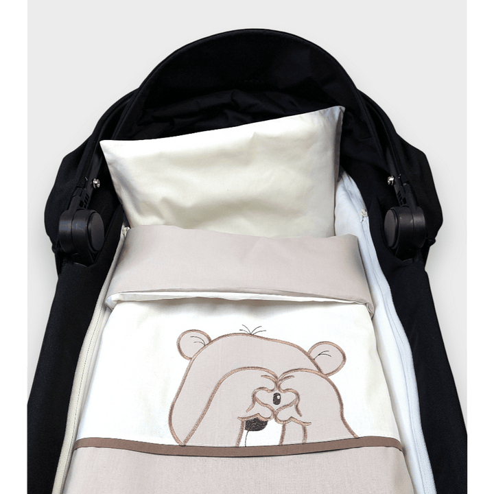 Rainy Set de lenjerie de pat pentru cărucior, 6 piese, Lux Love Bear